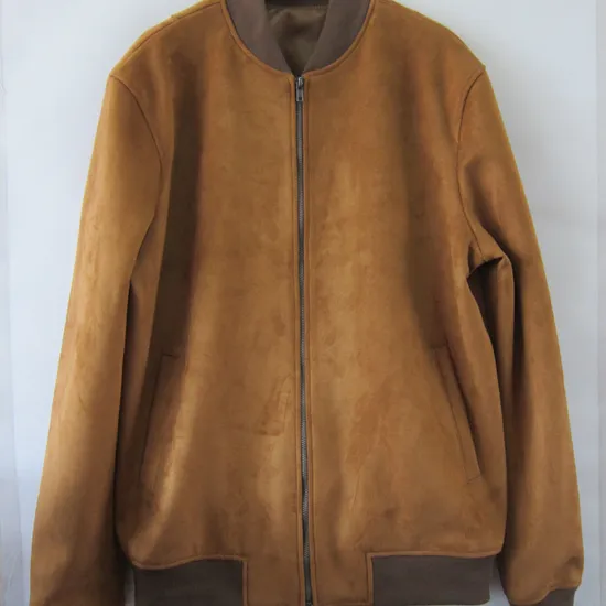 Chaqueta de cuero real Chaqueta de gamuza sintética de oveja Moto Outwear Bomber