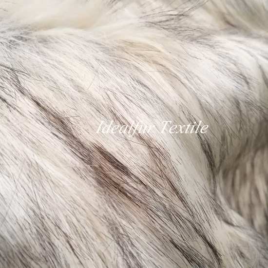 Piel de jacquard de pelo largo con números Piel de imitación animal para chaleco