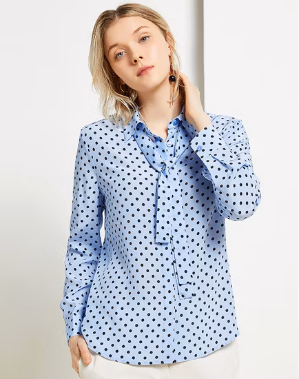 Blusa de moda de seda 100% de diseño personalizado