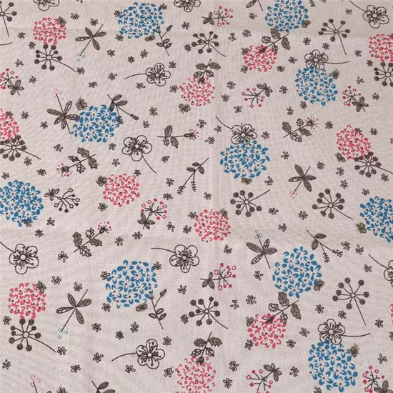 Mezcla de algodón y lino Impreso 11*11 Telas Vogue Ropa de fácil cuidado
