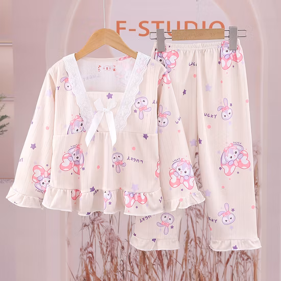 Primavera y verano de 2022, nuevos pijamas de seda, ropa de hogar para mujer, pantalones de manga larga, conjunto de dos piezas