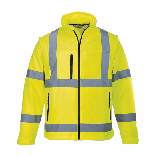 Ropa protectora Hi Viz Impermeable Poliéster Carretera Chaqueta reflectante de seguridad Cumple con el estándar En20471